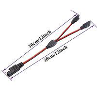 Kabel Pemisah Y Konektor SAE 2Pin untuk Mobil, Sepeda Motor, RV, Baterai Surya, dengan Kabel Harness Lepas Cepat 1 ke 2 SAE