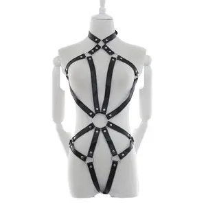 Adult female body belt leather harness women sex equipment