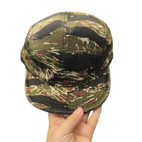 Gorra de Camuflaje Tigerstripe con Logotipo Personalizado, Gorra de 5 Paneles Ripstop en Tonos Grises para Hombre y Mujer, Visera Plana, Estilo Urbano, Ajustable, Nueva