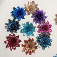 Dernières paillettes brodées décoratives pour vêtements, applique en dentelle 3D en forme de fleur LT2466A
