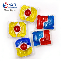 Capsules de lavage de vaisselle 3-en-1 supérieures pour éliminer la graisse, détergent nettoyant puissant en forme solide jetable pour la cuisine