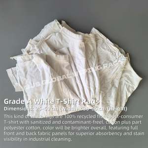 Paños de Limpieza de Algodón 100% Blancos de 10 kg, Trapos de Camiseta, Bolsa de Trapos de Algodón Tejido Blanco - Product Image 2