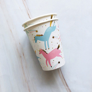 Palmy nouveau décagonal coloré dessin animé <span class=keywords><strong>licorne</strong></span> papier jetable assiette papier tasse serviettes fête vaisselle ensemble anniversaire décoration - Product Image 4