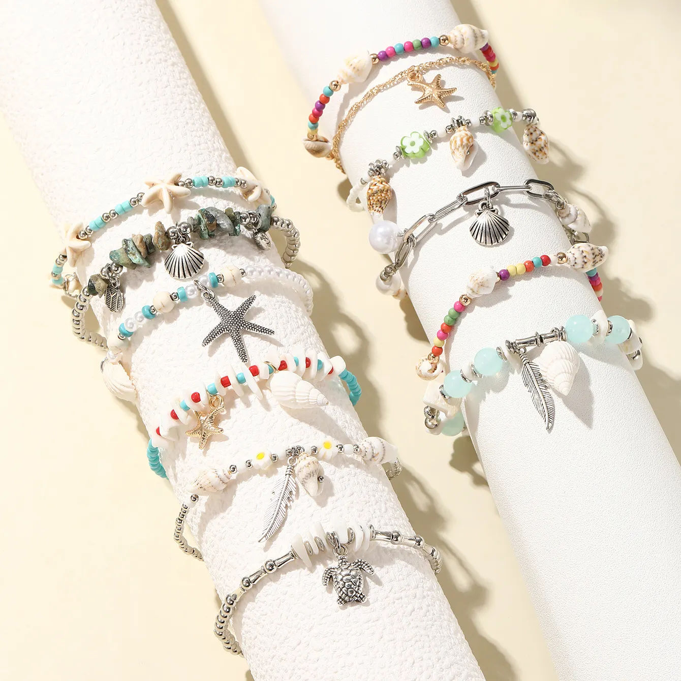 Boho Starfish Conch Shell Beads Bracelet For Women Beach Jewelry Handmade Adjustable Charm Pendant Bracelets