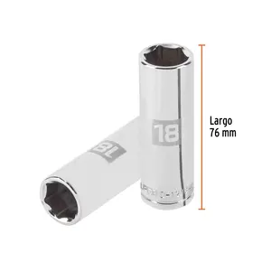 BOX 6 Douille longue de 18 mm, 6 points, entraînement 1/2 po, TRUPER - Product Image 3