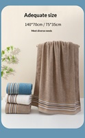 Ensemble de serviettes de bain pour adultes en coton épais et absorbant Longren, jacquard uni, pour la maison, l'hôtel, la plage, boîte cadeau personnalisable