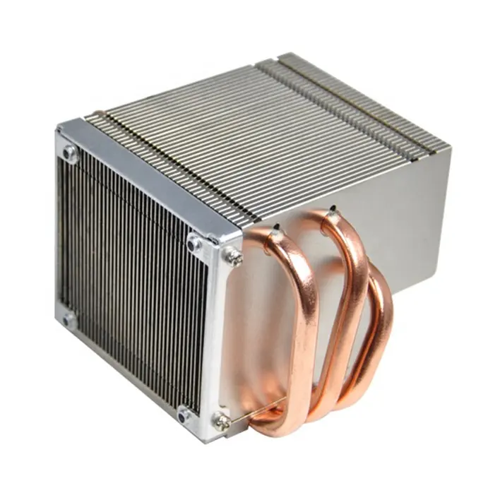 Customized Aluminum Fins Heatsink with 3 Heatpipes for Industrial Equipment