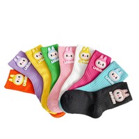 Chaussettes pour enfants les plus vendues Printemps-Automne, mi-mollet, pour garçons, filles et bébés, colorées, tendance, avec motifs de dessins animés, vente en gros