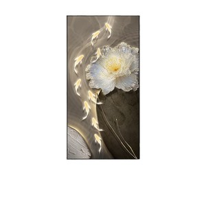 Modern Nine Fish Painting With Stones Oil <b>Canvas</b> Wall Art Aluminum <b>Frame</b> High Resolution <b>Print</b> Corridor Decor - Product Image 4