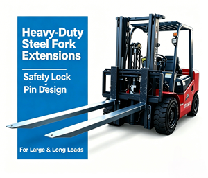Extensions <span class=keywords><strong>de</strong></span> fourches <span class=keywords><strong>de</strong></span> <span class=keywords><strong>chariot</strong></span> élévateur industriel en acier robuste à enfiler, pour utilisation manuelle en logistique d'entrepôt - Product Image 1