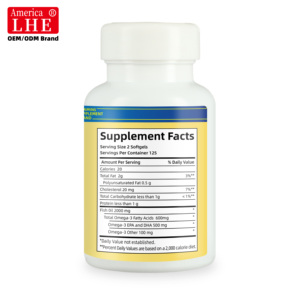 ซอฟต์เจลน้ำมันปลาฉลากโลโก้แบบกำหนดเอง บำรุงสุขภาพหัวใจ โอเมก้า 3 น้ำมันปลา EPA DHA อาหารเสริมซอฟต์เจล - Product Image 5