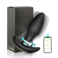 Kabelloser 360° Rotations-Prostatamassager für Erwachsene mit App-Fernbedienung, Analplug aus ABS+Silikon, IPX7