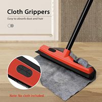 ARTHOME Balai à poils en caoutchouc écologique pour tapis et sols, brosse à poils d'animaux, manche en plastique de 52,8 pouces, poils en silicone