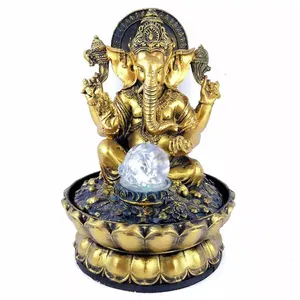 High Quality Home Office Indoor Tabletop Fountain Hindu Elephant God Statue Ganesha Water Fountain