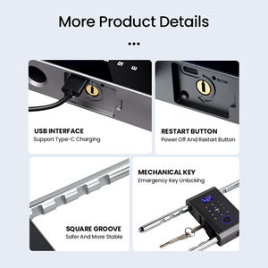 स्मार्ट टुया ऐप यू-आकार के फिंगरप्रिंट लॉक स्वाइप कार्ड कुंजी अनलॉक वाटरप्रूफ ग्लास दरवाजा लॉक - Product Image 5