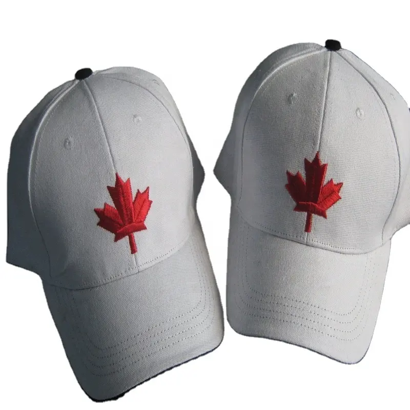 หมวกเบสบอลผ้าฝ้ายที่กำหนดเองหมวกเบสบอลใบเมเปิ้ลแคนาดา