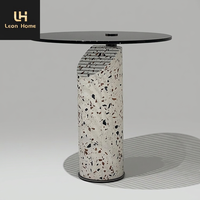 Table d'appoint ronde de luxe en marbre, design créatif, petite table ronde nordique en verre, petite table basse