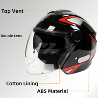 Casque de moto demi-face respirant pour vélo électrique, vente en gros d'usine