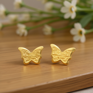 Orecchini a farfalla placcati in oro per donna, graziosi gioielli alla moda, regalo, orecchini in lega. - Product Image 2