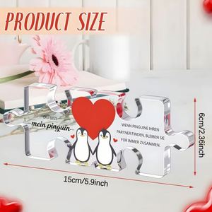 Valentine's Day Couple Gifts Male Female Friends Ornaments 2D Flat Acrylic Jigsaw <b>Puzzle</b> <b>Table</b> Desktop Decoration - Product Image 6