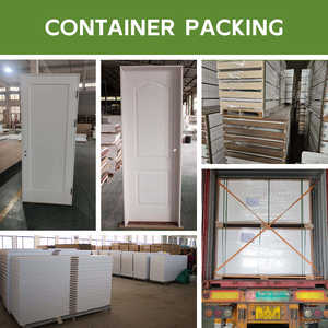 Porte moderne en MDF mélaminé à âme creuse en PVC imperméable avec surface finie pour l'intérieur de la maison, placage bois - Product Image 2