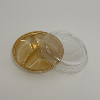 3-delige PET fruitbak, wegwerp voedselverpakking met transparant deksel, voedselveilige opbergcontainer voor fruitsalade en noten