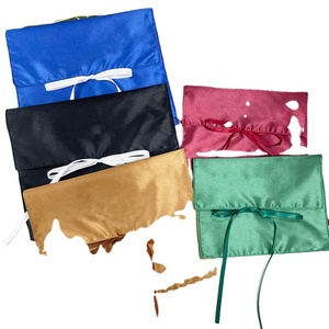 Sacs en satin imprimés avec logo personnalisé, type enveloppe, avec lien, pour extensions capillaires, perruques et vêtements, sacs de protection anti-poussière en soie - Product Image 1