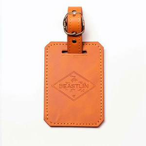 Trip Airport Flight Travel Gifts Custom logo Embossed PU Vegan Leather Luggage Travel Tag - Product Image 1