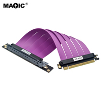 Cable de Extensión Magelei PCI-E 4.0 X16 para Tarjeta Gráfica, Flexible, Blindado, con Conector de Cobre de 90 Grados, Macho-Hembra