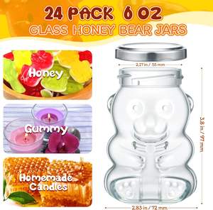 Bouteille en verre de miel de qualité alimentaire 250ml 350ml 400ml/bouteille vide en forme d'ours en peluche d'emballage de miel à presser vente en gros - Product Image 2