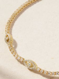 Gelang Rantai Tennis Berliontin Mata Turki Pembawa Keberuntungan, Perhiasan Wanita Fashion Berlapis Emas dengan CZ 5A - Product Image 5