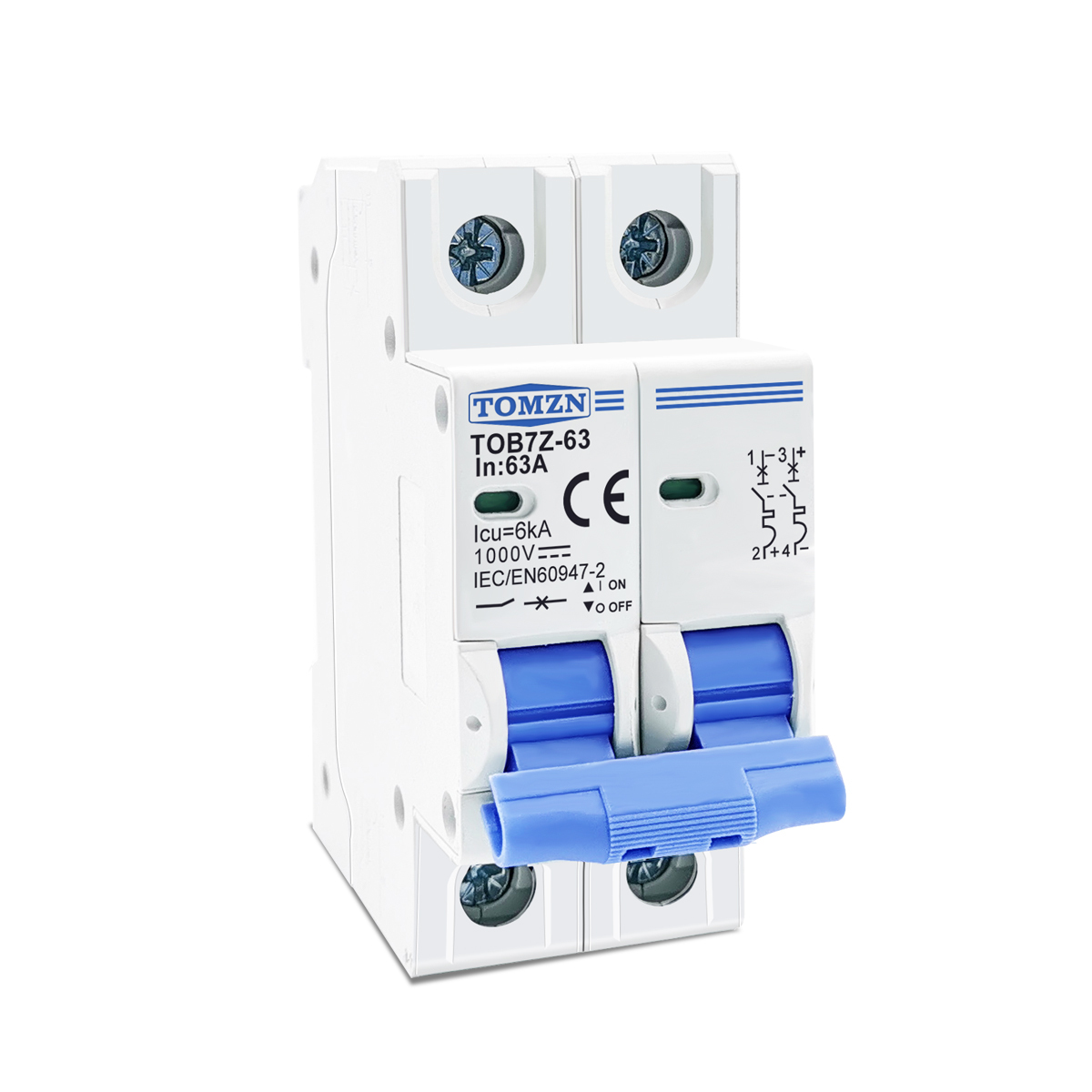 2P DC 1000V Solar Mini Circuit Breaker 3A 6A 10A 16A 20A 25A 32A 40A 50A 63A DC MCB for PV System · image 2
