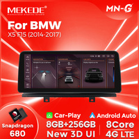 Autoradio Mekede Qualcomm Snapdragon 680 pour BMW X5 F15 (2014-2017) avec BT, DSP, CarPlay sans fil, 8 Go, 256 Go, écran IPS