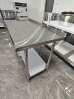 Table de préparation en acier inoxydable de haute qualité, table de travail multi-niveaux en inox avec étagère de rangement pour la transformation alimentaire commerciale
