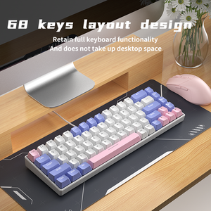 New RGB Backlit 60% NKRO Low-Volume Silent Axis Mechanical <b>Keyboard</b> 68 Keys Ultra Thin <b>USB</b> Gaming Portable Russian Latout Mini 6 - Product Image 3