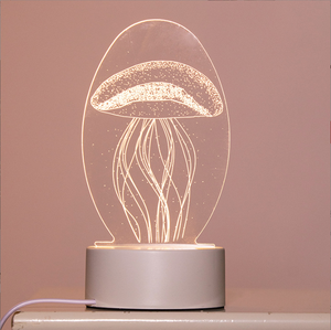 Lámpara de noche creativa para dormir con protección ocular, lámpara Led de ahorro de energía Girlish Heart Dormitorio Usb3d Night Light - Product Image 5