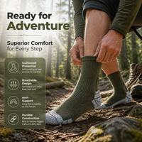 Chaussettes de randonnée personnalisées avec logo, soutien de la voûte plantaire, maille respirante, talon renforcé, chaussettes d'extérieur pour la randonnée, le camping, le trekking, OEM