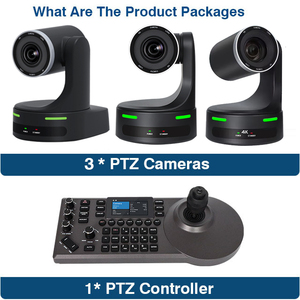 4K 20X NDI Camera Bundle 4D Joystick Controller 3G-SDI IP PoE <b>Keyboard</b> 4k Video Conference Camera - Product Image 4