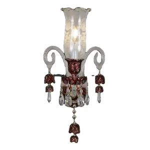 Turkish Style Classic Dark Red Glass Chandelier Wall Lamp