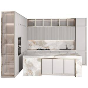 Gabinetes de Cocina Modulares Modernos en Blanco de Alto Brillo con Panel Plano Muebles de Cocina Modernos Diseños de Lujo - Product Image 3