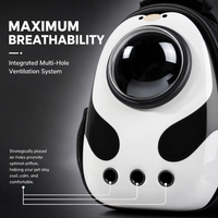 Nouveau design Sac à dos de transport pour animaux de compagnie, motif floral de dessin animé, avec fenêtre bulle capsule spatiale, coque rigide respirante, portable pour la randonnée et les voyages en extérieur