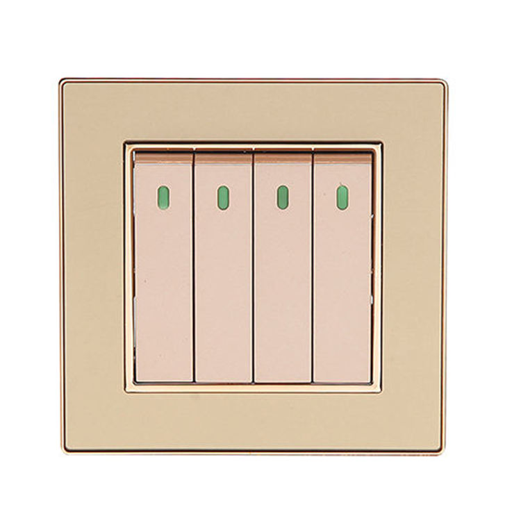 Acrylic Series Electrical Britain Outlet Control Push Button Panel Switch 1/2/3/4 Gang 1 Way UK Wall Switch