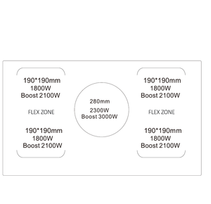 <span class=keywords><strong>Table</strong></span> <span class=keywords><strong>de</strong></span> <span class=keywords><strong>cuisson</strong></span> à induction en verre blanc <span class=keywords><strong>de</strong></span> 90cm avec 5 brûleurs Appareil <span class=keywords><strong>de</strong></span> cuisine haute performance - Product Image 2
