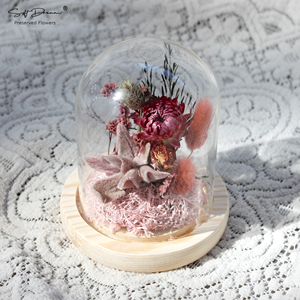 San Valentín 2024 <span class=keywords><strong>flores</strong></span> <span class=keywords><strong>silvestres</strong></span> preservación floral cúpula de cristal para artículos de decoración del hogar - Product Image 3