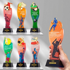 Ensemble <span class=keywords><strong>de</strong></span> trophées sportifs en cristal K9 personnalisables, basket-ball, tennis, volley-ball, prix <span class=keywords><strong>de</strong></span> compétition en <span class=keywords><strong>verre</strong></span> gravé en 3D - Product Image 1