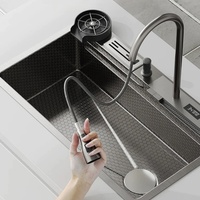 Évier de cuisine multifonctionnel en acier inoxydable 304, évier intégré fait main avec affichage numérique pour le lavage des légumes et de la vaisselle