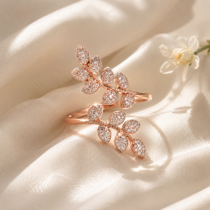 Leaf Wheat Ear <b>Adjustable</b> <b>Ring</b> for Women Elegant Fashion Finger Jewelry - Product Image 3