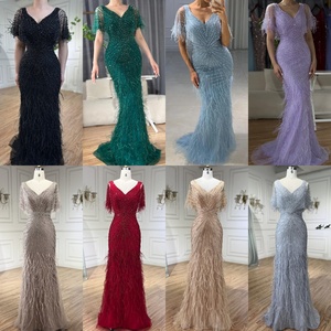 Abiti da Sera Verdi a Sirena con Scollo a V e Perline 2025 Serene Hill LA71323 Abito da Festa <span class=keywords><strong>Elegante</strong></span> da <span class=keywords><strong>Donna</strong></span> <span class=keywords><strong>Taglie</strong></span> Forti con Piume - Product Image 4