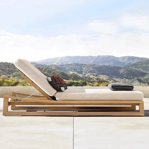 Nouveaux arrivages : chaises longues de jardin style moderne vieilli pour terrasse, plage, hôtel et villa. - Product Image 2