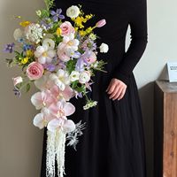 Nieuwe collectie Panda PD-WD006 Traditionele elegante kleur Bos Kunstmatige bruidshandboeket Kleurrijke bloemen Bruiloft Verloving